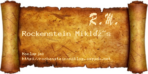 Rockenstein Miklós névjegykártya